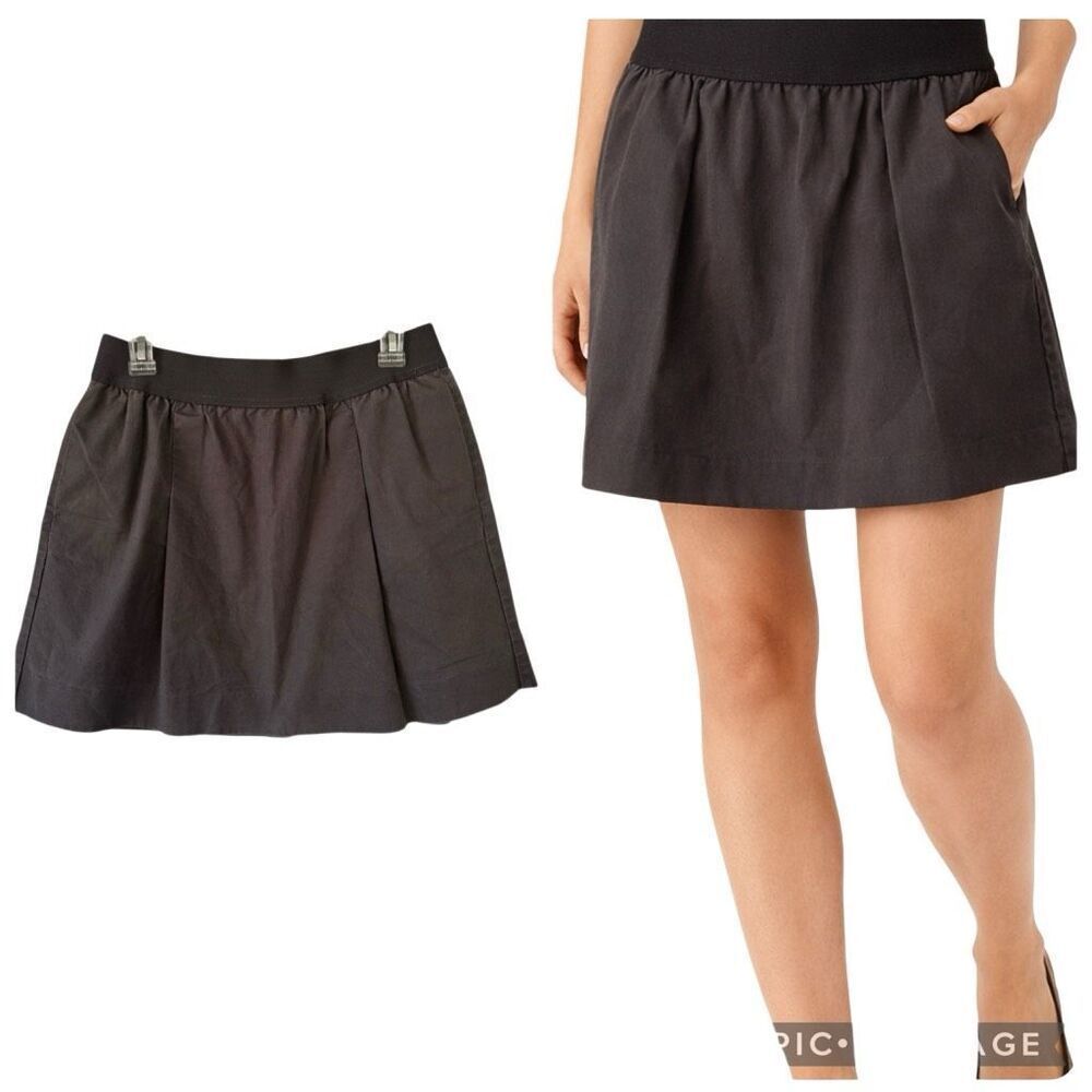 J. Crew Gray Skirt Heavyweight Cargo Feeling Elastic Waistband Pocket Size 6